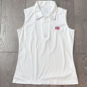 Monterey Club Ladies White Sleeveless Polo Top